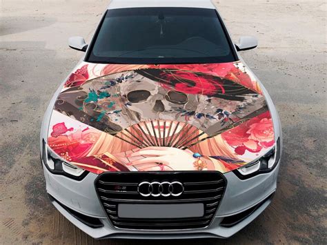 Anime Girl Skull Car Hood Wrap Vinyl Decal Full Color Graphics | Etsy