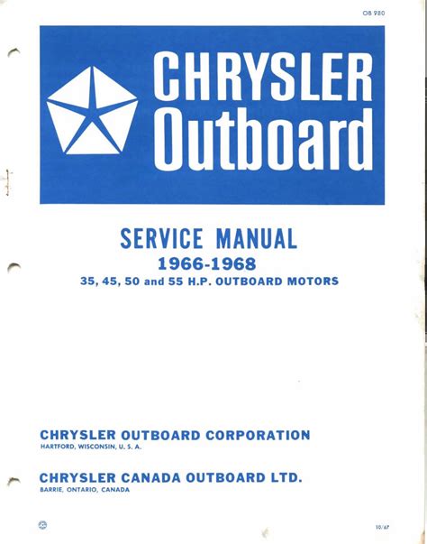 Chrysler 35 45 55 HP Outboard Motor Workshop Service Repair Manual ...