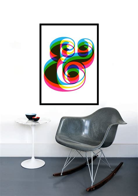 Typography Poster Print Retro Graphic Design Font Mid Century Modern ...