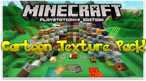 Minecraft PS4 "CARTOON" Texture Pack Review! (PS4 Minecraft) - YouTube