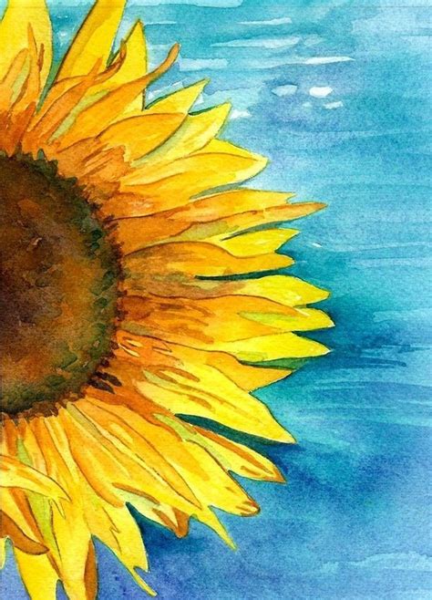 Image result for easy water painting inspiration | Sunflower watercolor painting, Watercolor ...