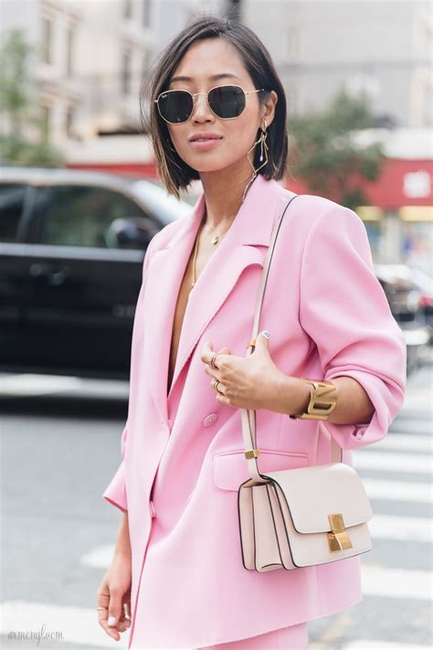 The best pink street style looks at New York Fashion Week