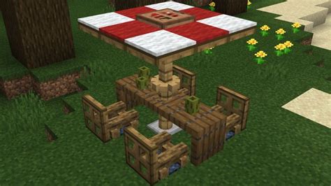 Outdoor table design - Minecraft | Minecraft houses, Minecraft ...