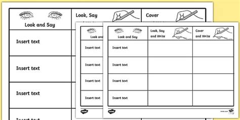 Look, Cover, Write, Check Template (teacher made)