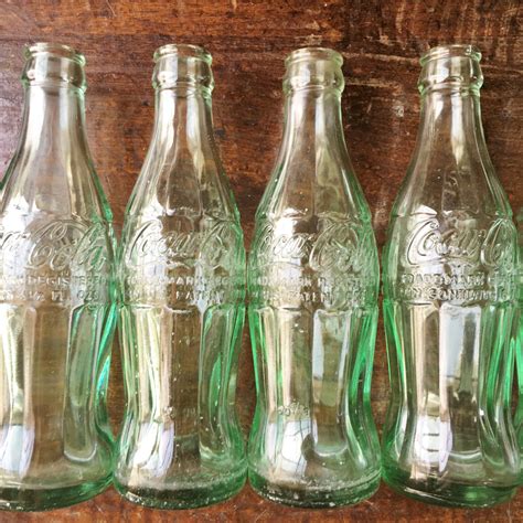 Vintage Coca Cola Bottles, Green Coke Bottle, 1950s 1960s Coca Cola Bottle