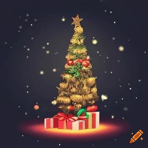Christmas tree with presents on Craiyon