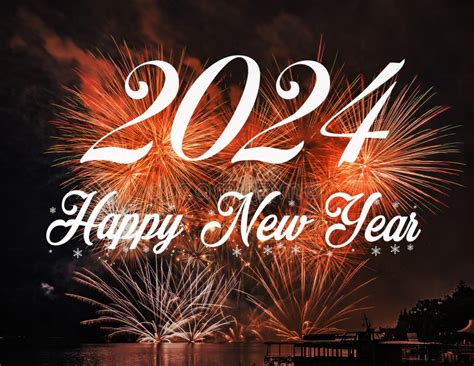 Happy New Year 2024 with Fireworks Background Stock Image - Image of ...