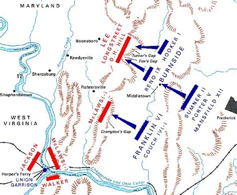 Maryland Campaign Map Antietam Sharpsburg Civil War