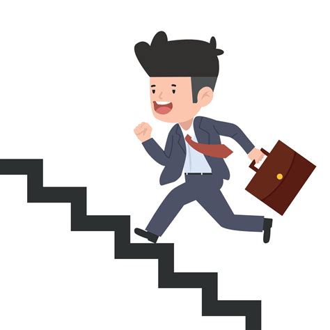 businessman run up the stairs cartoon 9844061 Vector Art at Vecteezy