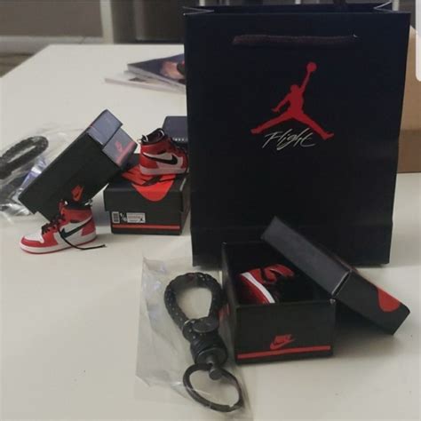 Accessories | 3d Miniature Jordan 1s Red White Keychain | Poshmark