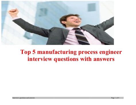 Top 5 manufacturing process engineer interview questions with answers