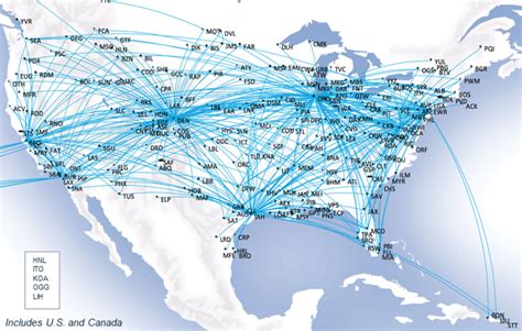 United Airlines Domestic Route Map