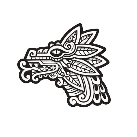 quetzalcoatl head mexican god aztec graphic 11117944 Vector Art at Vecteezy
