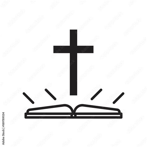 Holy Bible icon with the cross Stock Vector | Adobe Stock