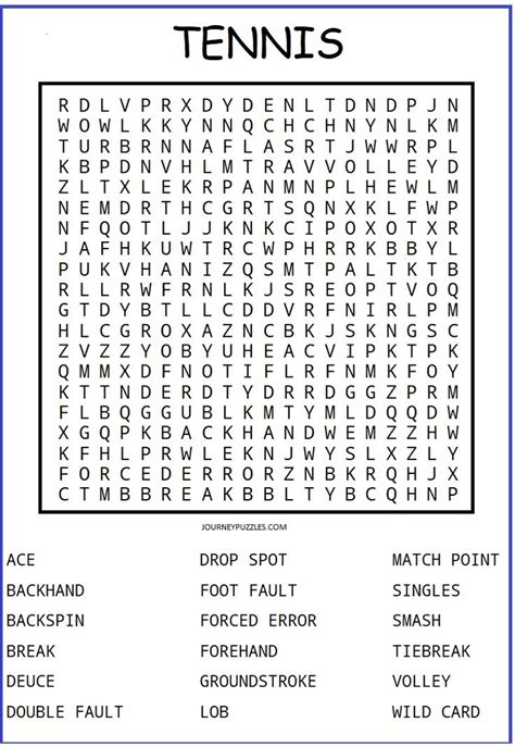 Tennis Terms Word Search - Letter Words Unleashed - Exploring The Beauty Of Language