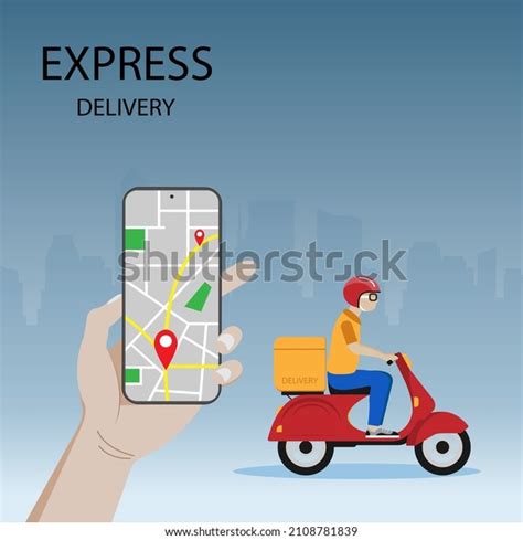 Food Delivery App On Smartphone Track Stock Vector (Royalty Free ...