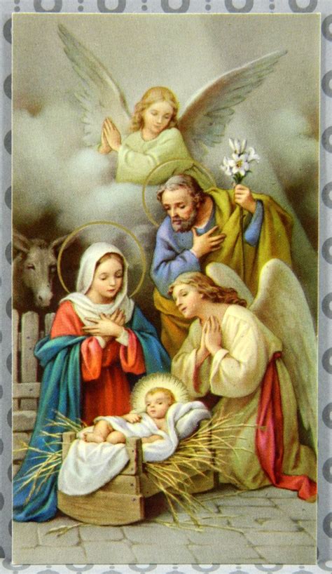 Nativity, Holy Family Vintage Christmas Holy Card St. Maurice Church Chicago 16232 by ...