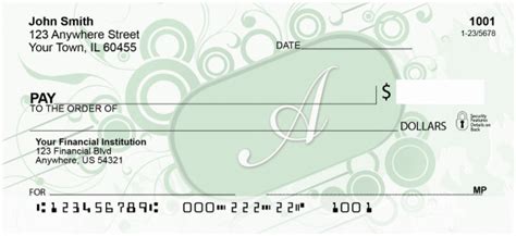 Stylish Monogram 'A' Personal Checks