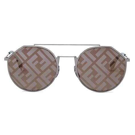 Fendi - Eyeline - Round Pilot Sunglasses - Gray - Sunglasses - Fendi ...