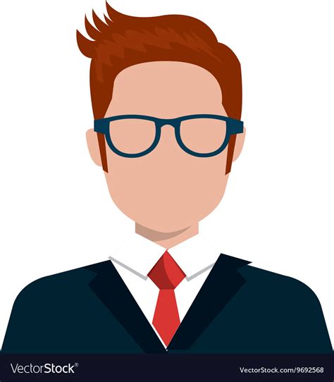 Executive businessman profile isolated icon Vector Image
