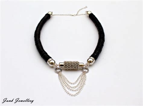 Leather necklace/statement rope necklace/bib