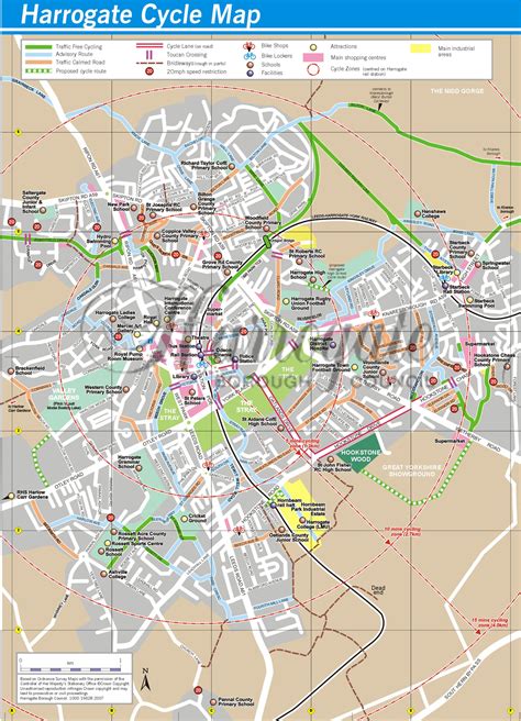 Harrogate Cycling Map - Harrogate UK • mappery