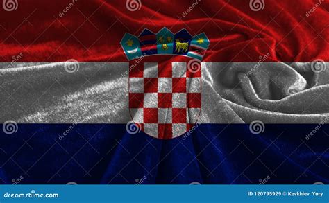 Waving Flag of Croatia stock illustration. Illustration of sign - 120795929