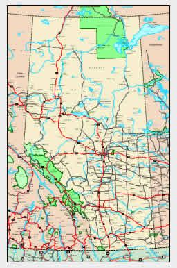 Alberta Map - online maps of Alberta Province