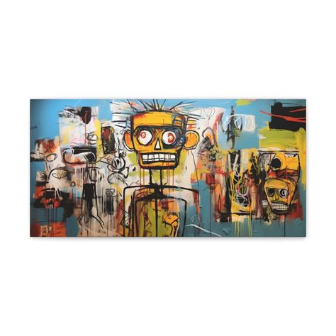 Jean-michel Basquiat Style Abstract Graffiti Wall Art Canvas Gallery ...