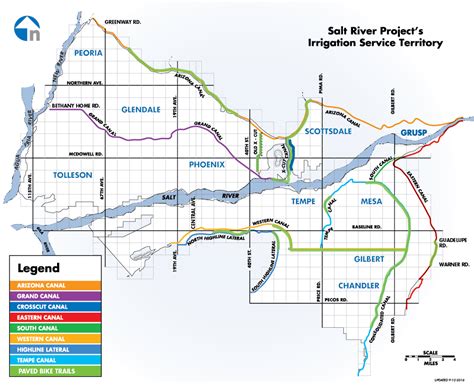 Map of canals in SRP's irrigation service area Salt River Project, Irrigation Repair, Fishing ...