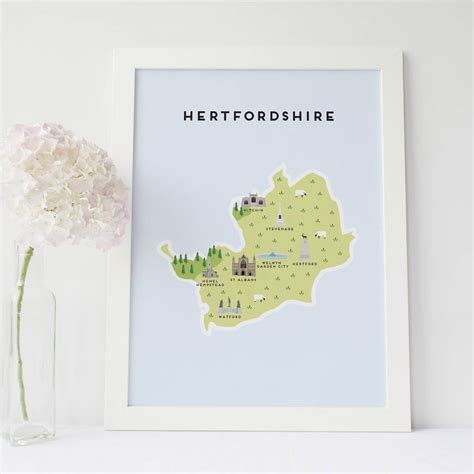 Hertfordshire Map – Pepper Pot Studios