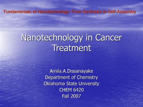 Nanotechnology in Cancer Treatment - ppt download