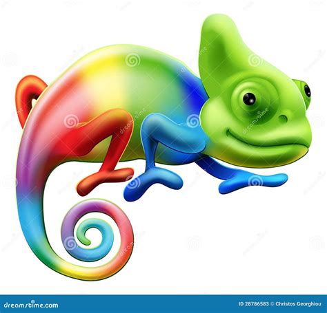 Rainbow Chameleon Cartoon Vector | CartoonDealer.com #28786583