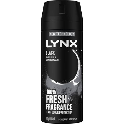 Lynx Deodorant Body Spray Black 48h 165ml | Woolworths