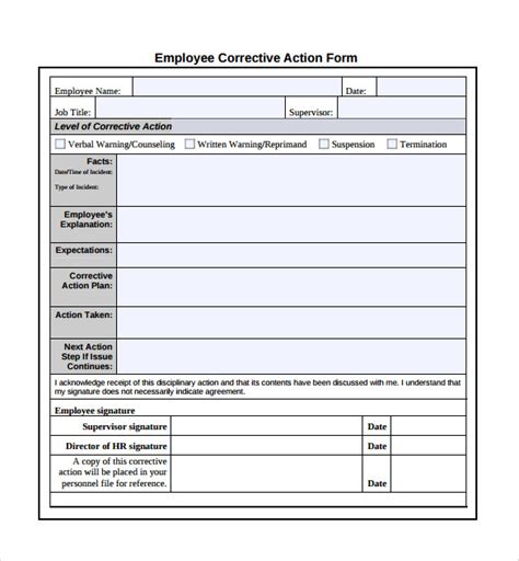 Sample Corrective Action Plan Template - 9+ Documents in PDF , Word