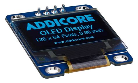 Addicore SSD1306 I2C OLED Display - 128x64 0.96 inch Monochrome