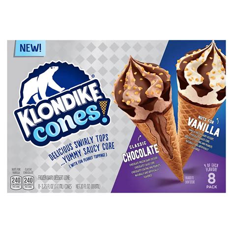 Klondike Nuts For Vanilla & Classic Chocolate Frozen Dairy Dessert Cone ...