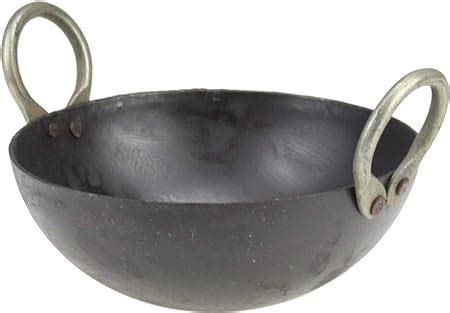 Iron Karahi Kadai Kadhai Iron Wok Balti Dish with Handles Non-Stick ...