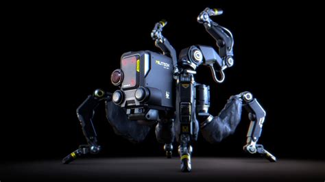 Real-time Cyberpunk 2077 Militech Robot, Ludovic Jouault | Cyberpunk ...