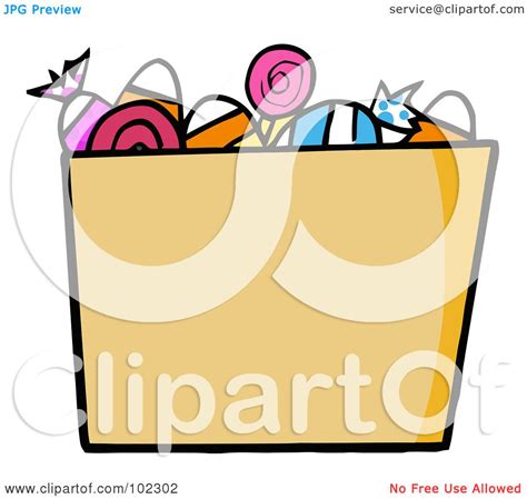 Royalty-Free (RF) Clipart Illustration of a Trick Or Treat Bucket Of Candy by Hit Toon #102302