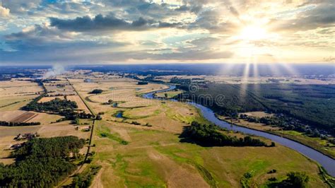 Beautiful W River Warta Lake at Sunset, Poland Stock Photo - Image of ...