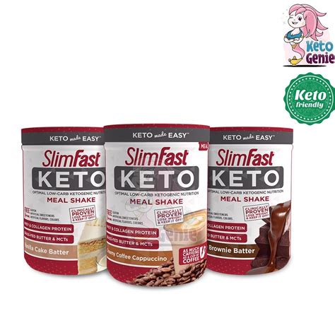 SLIMFAST Keto Meal Replacement Shake Powder - Sugar Free, Low Carb and ...