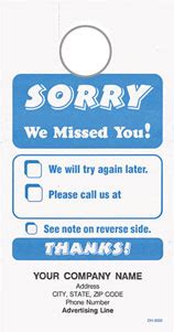 Free Sorry We Missed You Door Hanger Template | Arts - Arts