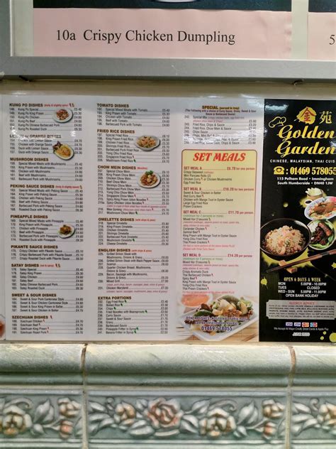 Menu at The Golden Garden fast food, Immingham