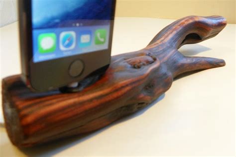 Phone Docking Station with USB Cable Aged Manzanita Wood Eco | Etsy | Phone docking station ...