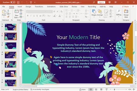 Animated Modern Summer PowerPoint Template