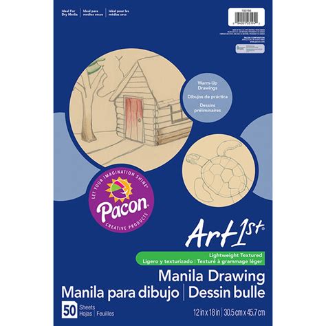 Drawing Paper, Manila, Standard Weight, 12" x 18", 50 Sheets ...