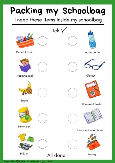 FREE printable School Bag Packing Checklist - Orkid Ideas