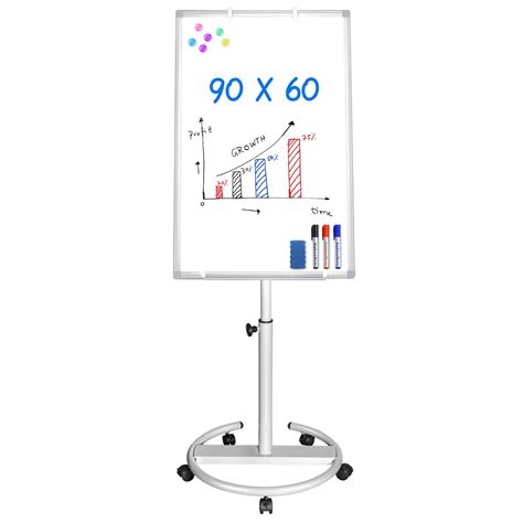 Buy maxtek Flip Chart Stands Mobile Whiteboard – 90 x 60 CM, Magnetic ...