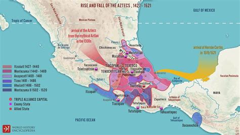 Aztec Empire Map (by Simeon Netchev) A map illustrating the origins and ...